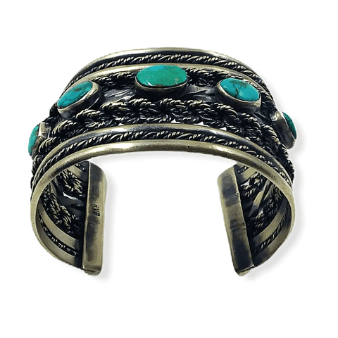 Image of Sold Navajo  Turquoise Twist Wire Br.acelet