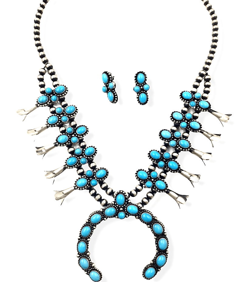 Sold Navajo Sleeping Beauty Turquoise Set P. Johnson Native