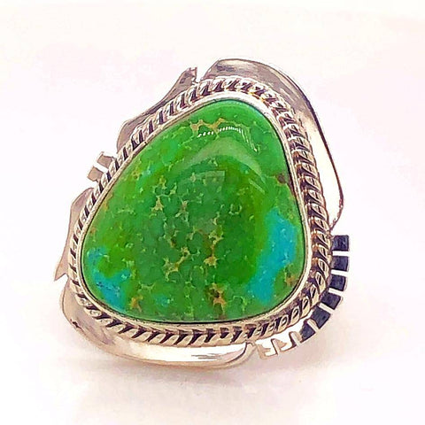 Image of SOLD Navajo Sonoran Turquoise Rin.g -Twist Wire
