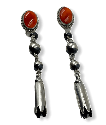 Image of sold Navajo Spiny Oyster Dangle Blossom Earrings - Native American