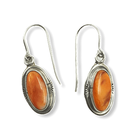 Image of SOLD Navajo Spiny Oyster Hook Earrings - Native American