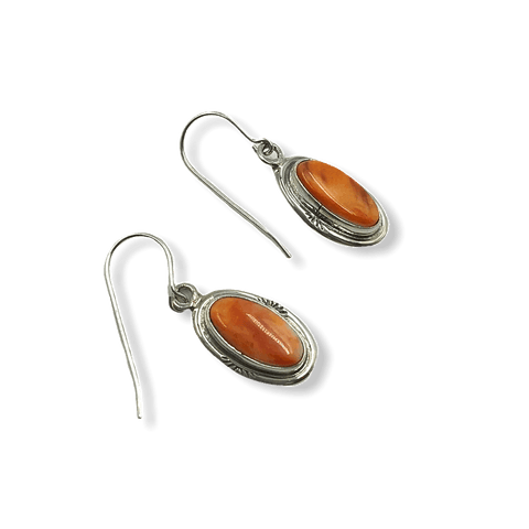 Image of SOLD Navajo Spiny Oyster Hook Earrings - Native American