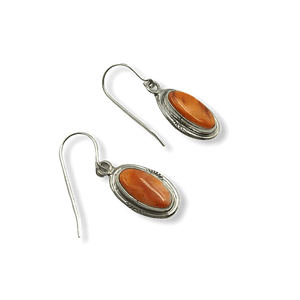 SOLD Navajo Spiny Oyster Hook Earrings - Native American