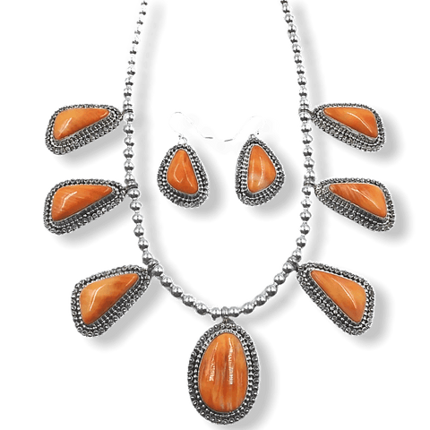 Image of Sold Navajo Spiny Oyster N.ecklace Set - Native American