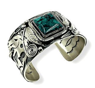 Sold Navajo Wide Turquoise Horse B.racelet - Native American