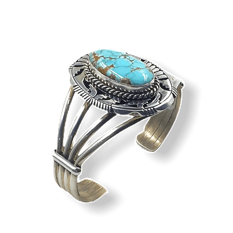 Image of Sold Navajo Turquoise Overlay B.racelet - Native American