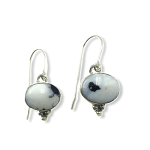 SOLD Navajo White Buffalo Earrings-Hook