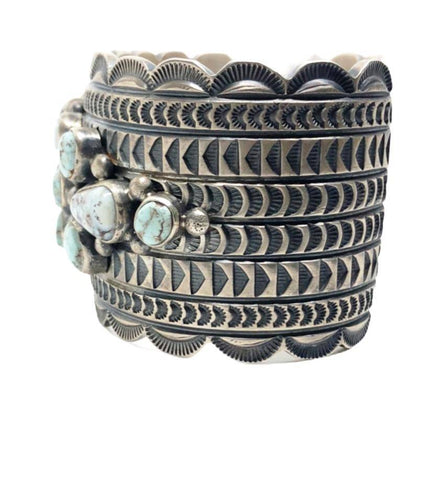 Image of SOLD Navajo Wide Dry Creek Turquoise Cluster  Brace