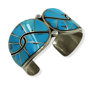 Sold Navajo Inlay Turquoise B.racelet - Native American