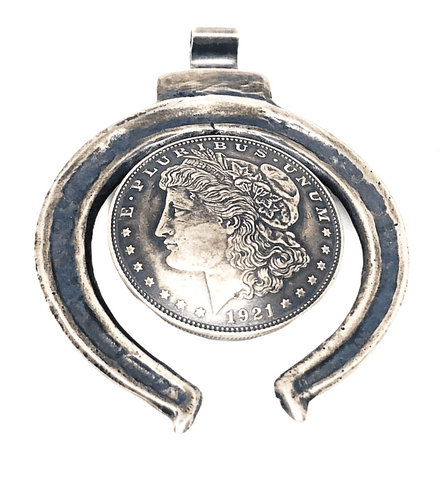 Image of Vintage Pawn Navajo Silver Dollar Naja Pendant Sterling Silver - Native American