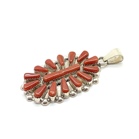 Image of SOLD Coral PetitPoint Pend. Zuni