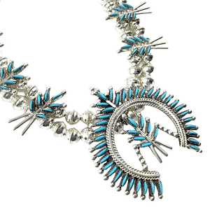Zuni Sleeping Beauty Turquoise Needlepoint Necklace Set