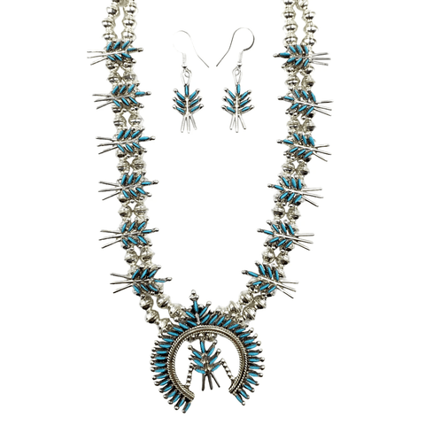 Image of Zuni Sleeping Beauty Turquoise Needlepoint Necklace Set