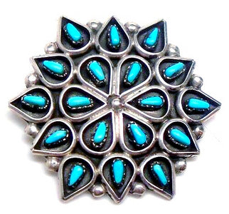 sold Zuni Turquoise Petit Point P.endant & Brooch Pin