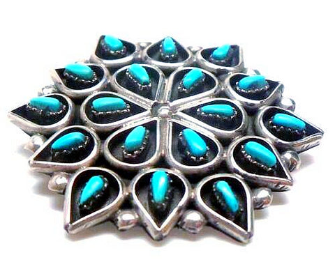 Image of sold Zuni Turquoise Petit Point P.endant & Brooch Pin